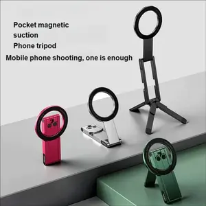 Magnetic Foldable Tripod, Compact Pocket Style, Live Streaming Selfie Video Call Tri-Functionality, Ideal for Travelers & Social Media Enthusiasts, Mobile