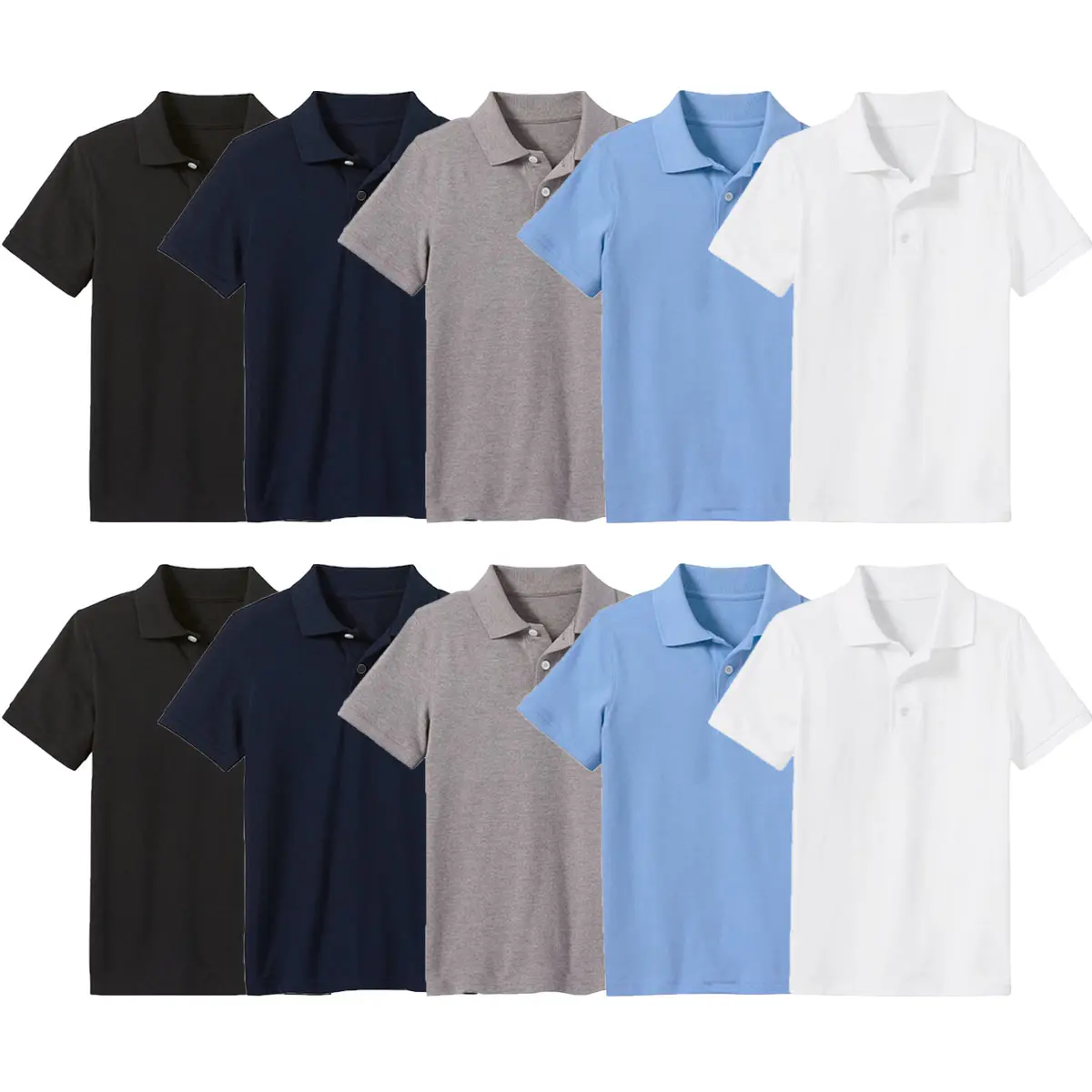 10-Pack School Uniform Tagless Polo Tshirt for Little Boys & Big Boys 10-Pack School Uniform Tagless Polo Tshirt for Little Boys & Big Boys