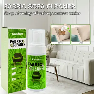 Kanfort-Upholstery Dry Cleaning Foam – No-Rinse Fabric Cleaner for Sofas, Couches & Car Seats, Quickly Lifts Stains & Dirt, Safe for Households with Kids & Pets, Easy-to-Use for Fresh & Spotless Furniture