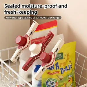 2-Pack Snack Clamp Organizer & Food Bag Clips–13.7x3.5x5cm/5.39x1.38x1.97in with Kitchen Spout, Resealable Pouring Style, Easy to Grip for Kids & Seniors, Fit for Travel, Home & Dorm Storage Cupcake Holder Food Warming Tray