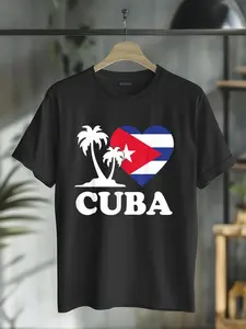 cotton I Love Cuba Cuban Flag Heart Men Women Kids T-Shirt casual Fashion graphic tees for women