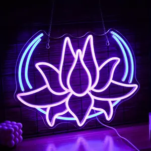 1pc Diwali Neon Sign, Lotus Flower Neon Sign – Mandala Style Dimmable LED Wall Light for Yoga Room, Meditation Space, Indian Festival Decor Wall Room Bedroom Decor