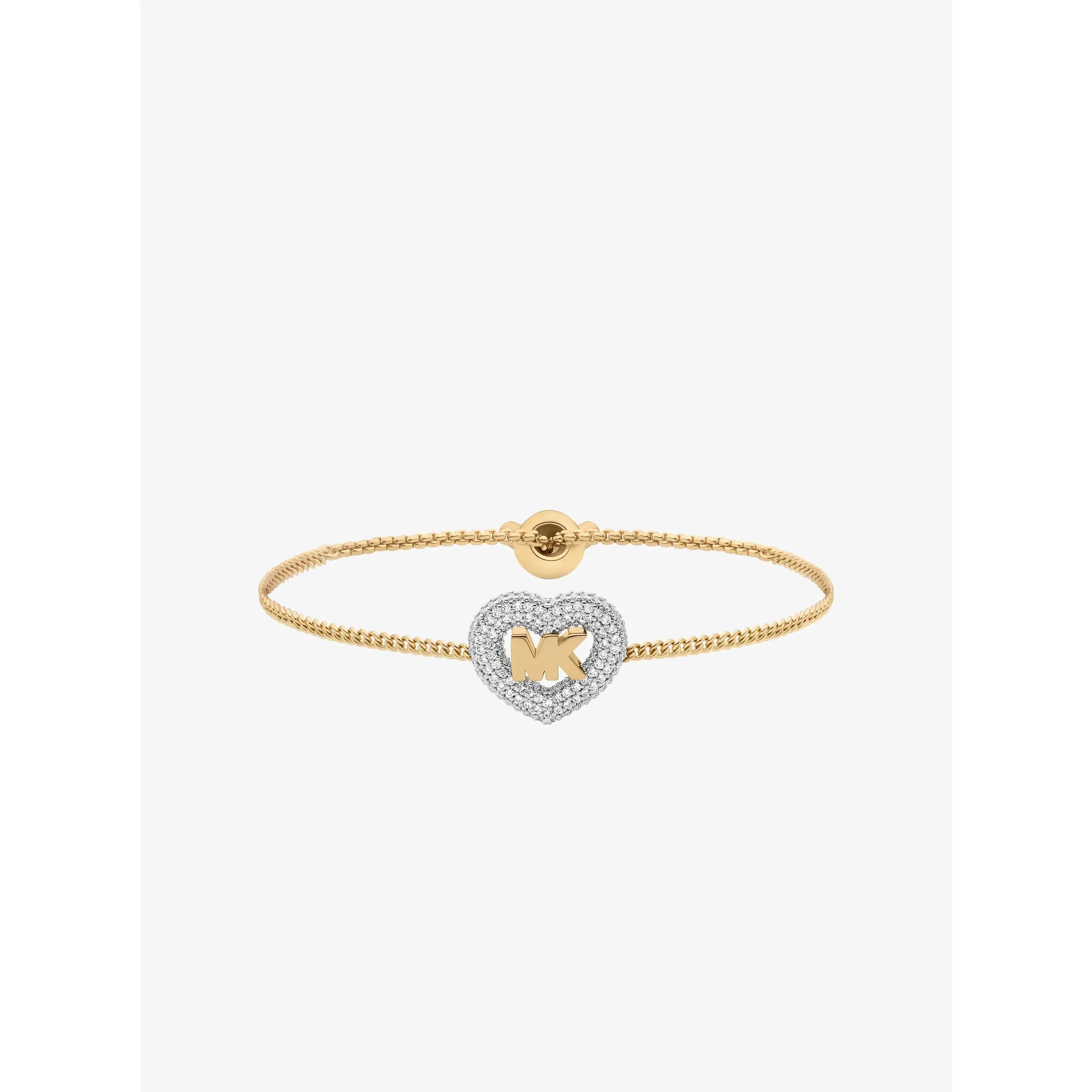 Pavé Heart and Logo Slider Bracelet