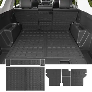 Cargo Mat Compatible with 2010-2024 Toyota 4Runner Trunk Mat Replacement for 2010-2024 Toyota 4Runner Accessories 5 Seater-No 3rd seat (Fit W/Sliding Tray, Rear Backrest Mats+Rear Trunk Mat)