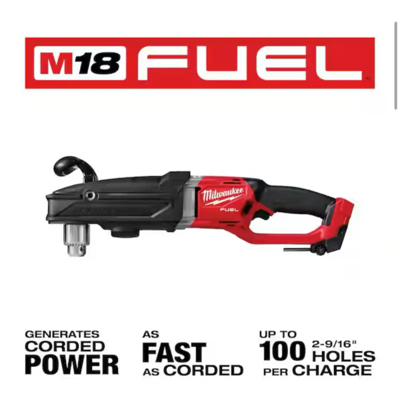 Milwaukee M18 FUEL 18V Lithium-Ion Brushless Cordless GEN 2 SUPER HAWG 1/2 in. Right Angle Drill (Tool-Only)