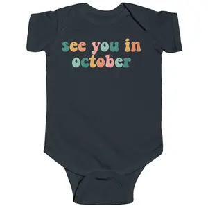 See You In October Onesie - Baby Announcement Bodysuit - Simple Birth Announcement Natural Baby Onesie - Pregnancy Announcement