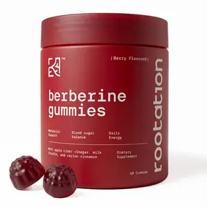 Rootation Berberine Gummies 500 mg – Blood Sugar, Metabolism Support & Energy Balance – Sugar-Free, Mixed Berry Flavor – 60 Gummies (30-Day Supply) Dietary Supplement
