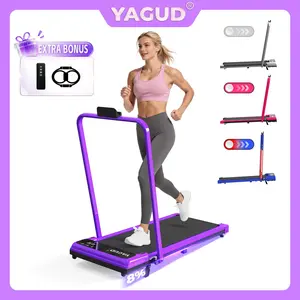 【SUMMERWINS】 YAGUD Foldable Adjustable Incline Treadmill, Low Noise Motor Walking Pad, 265lbs Weight Capacity, Remote Control & Wheels for Easy mobility, Dual Shock Absorption System Home Gym Equipment, Home Workout Equipment