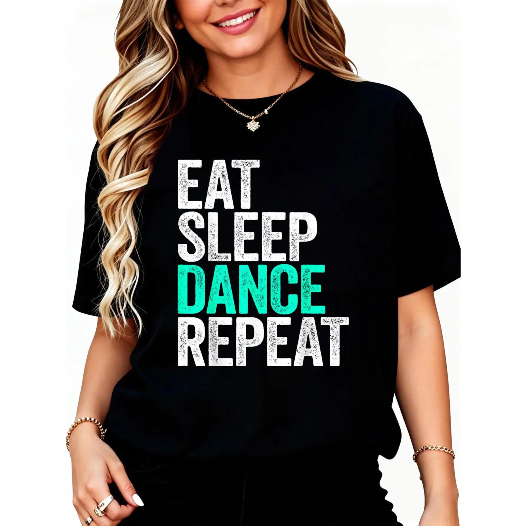 100% Cotton Eat Sleep Dance Repeat T-Shirt Dancer Shirt T-Shirt