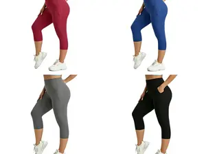 Women's All-Match Straight Leg Capri Pants - Soft, Elastic Pull-On Womenswear Bottoms for Work, Leisure, Bottom
