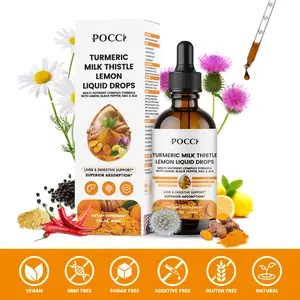 Pocci-TURMERIC MILK THISTLE LEMON LIQUID DROPS-2 FL.OZ 60ML Liposomal Lymph-Liver Detox Supplement