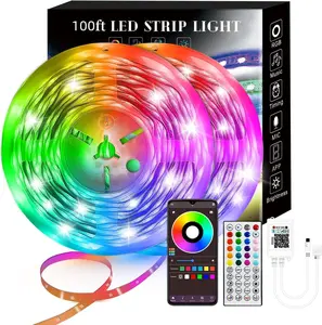 LED Strip Lights 100ft, Smart Lighting with App Remote Control, RGB LED Lights for Bedroom, Music Sync Color Changing for Room Home Decor Party