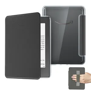 LOCTHAL Clear Case with Hand Strap & Page Turner Support for 7'' Kindle Paperwhite 2024 12th Gen Signature Auto Wake Sleep Colorsoft Edition Transparent iPad Case - Screen Cover Protection Magnetic