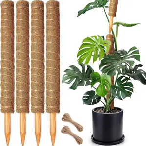 4 Pack 22 Inch Moss Poles, Stackable Moss Pole for Plants Monstera, 70 Inch Tall Moss Poles for Climbing Plants Indoor, Coir Totem Plant Support Stakes Stand for Potted Plants, Pothos