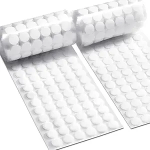 208 Pcs (104 Pairs) 0.47inch Diameter Hook and Loop Fastener Self Adhesive Round Circle Sticky Sticker Dots for Arts and Crafts School Classroom Home and Office Use, White