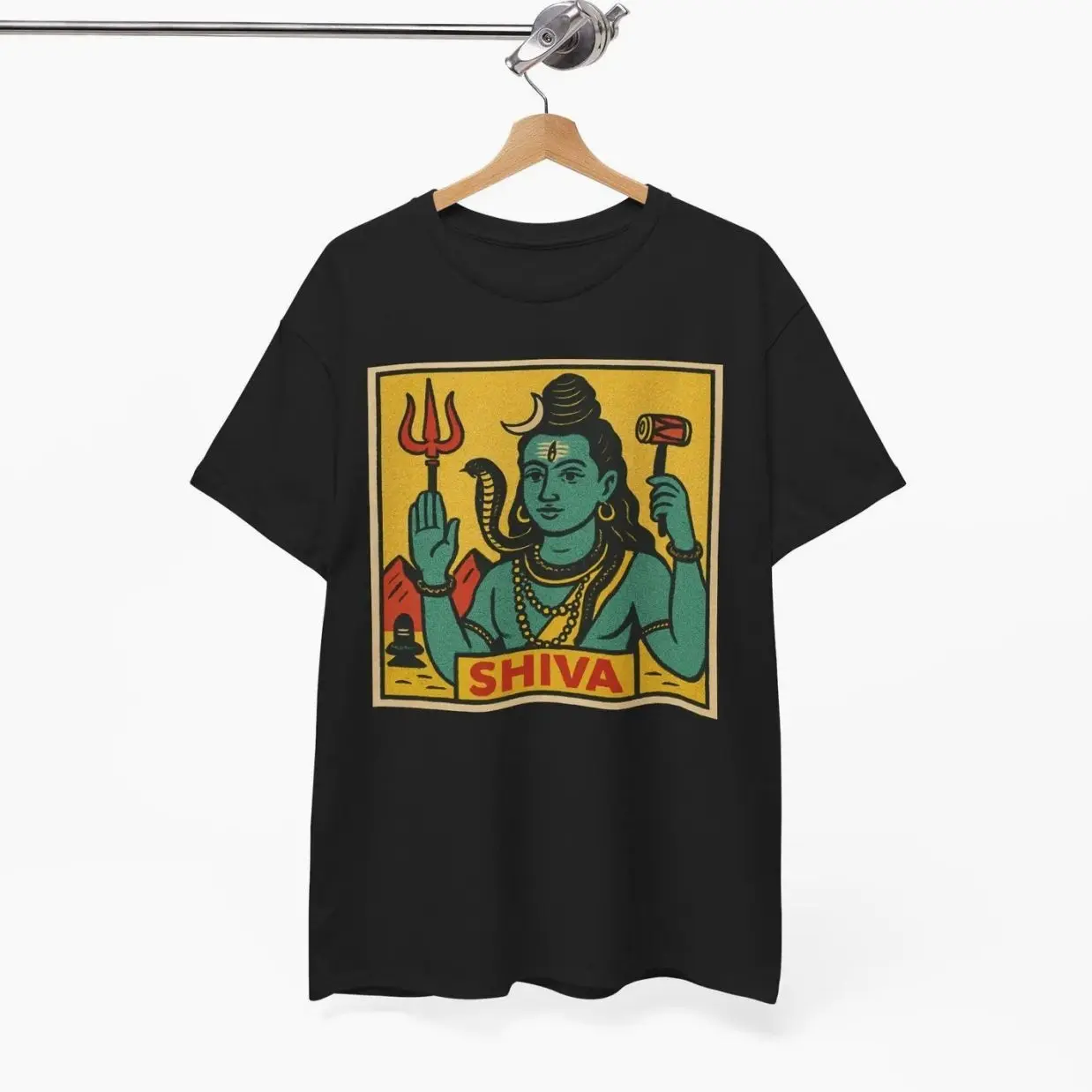 Shiva Retro Comic T-Shirt: Hindu God Pop Art Graphic Tee P