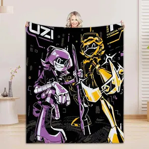 Murder Drones Cartoon Flannel Blanket, Warm Throw Blanket for Bed Sofa Lounge Area and Birthday Gift Collection girly bedroom decor