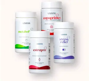 USANA Thrive Menopause Support Pack - EstroPro, Stress Relief, CopaPrime+, Metabolism+ - Women’s Healthcare, Fitness, Wellness, Mood & Cognitive Support Blended Vitamins Supplement