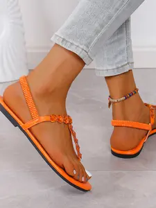 Women's Flat Sandal Slip-On Summer Shoes, Anti-Slip Water Drop Design, Sweet Style, New Arrival, Ideal for Beach & Outdoor Activities