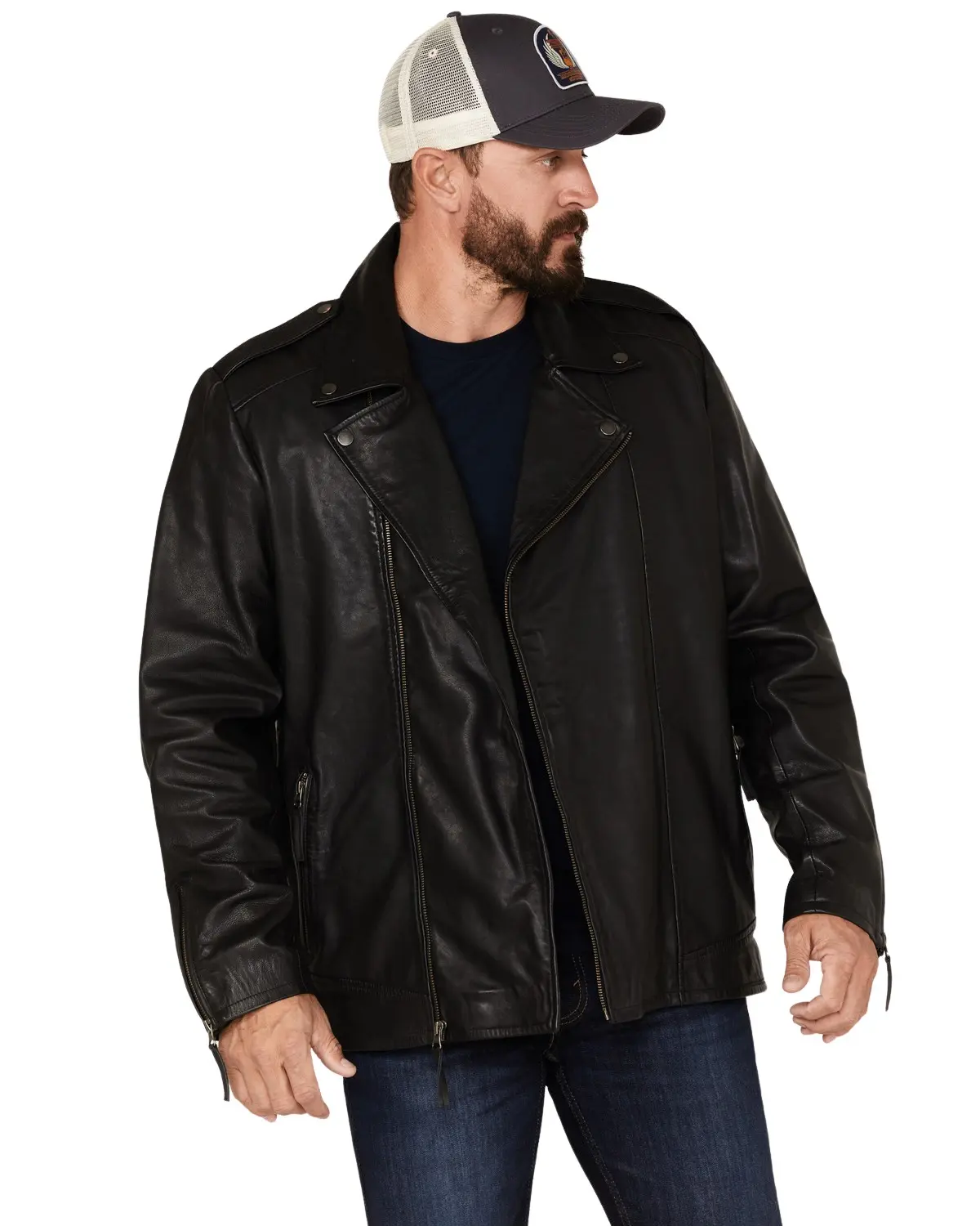 Moonshine Spirit Men's Spirit&Reg; Men'S Glen Asymmetrical Moto Jacket - Msfa22o31-Blk