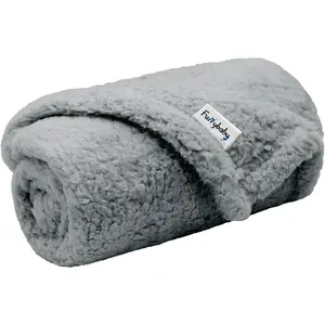 furrybaby Dog Blankets for Small Dogs, Puppy Small Fleece Blankets for Pets, Premium Cat Blanket, Sherpa Pet Blanket Washable for Pet Kitten Doggy (Grey, 24x32 in, S)