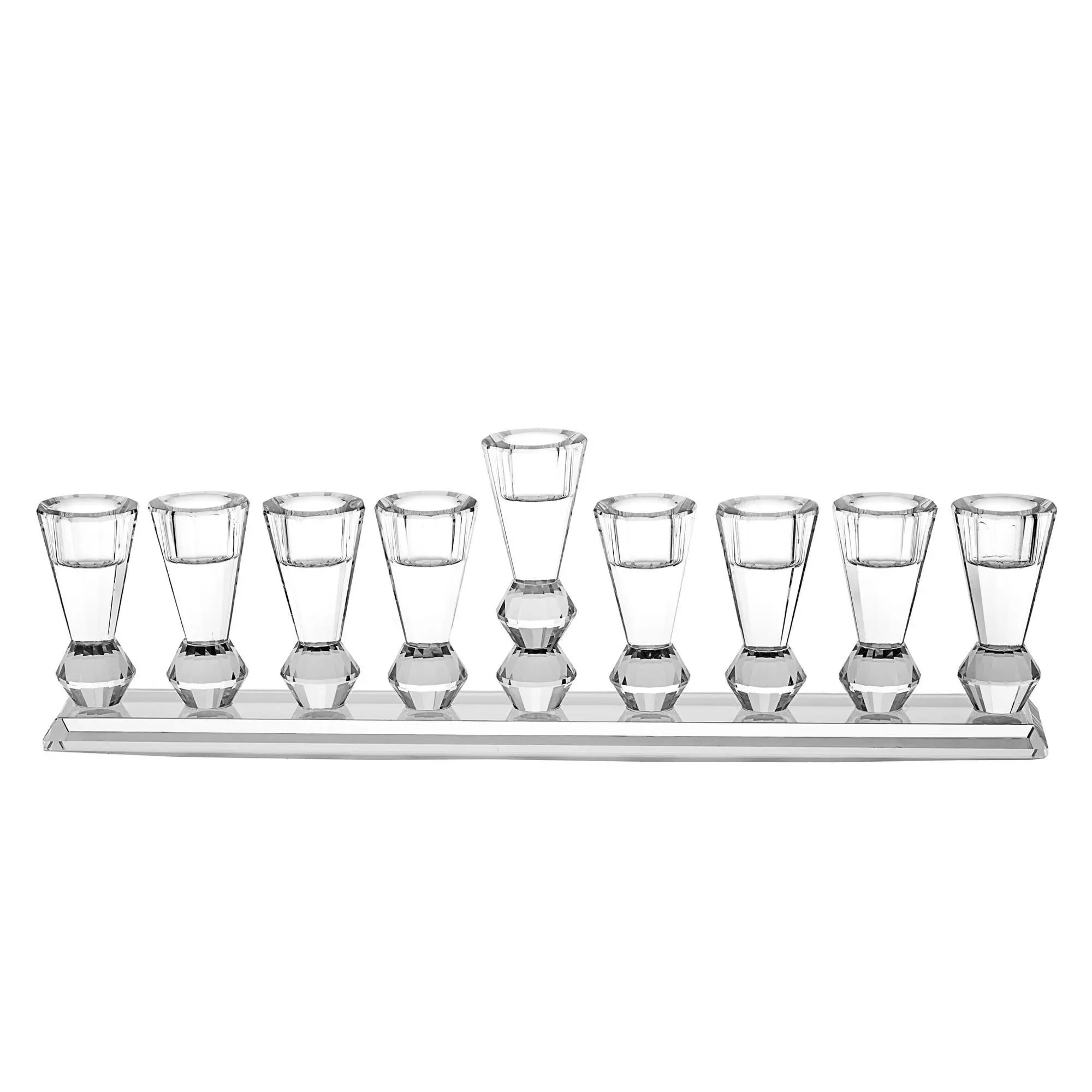Copa Judaica Menorah Crystal with Silver Crushed Stones