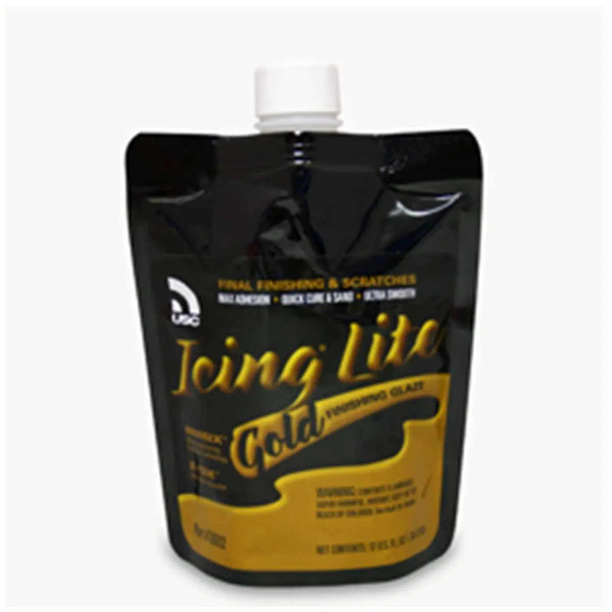 Icing Lite Gold Finishing Glaze with Advanced Resins, 12oz Automotive Scratch Fix Putty, Self-level Surface for Easy Sanding & Final Finishing, Pinhole-Free