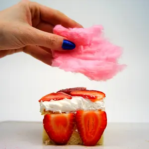 Strawberry Shortcake Flavored Cotton Candy - Sweet Snack Candy Snack Sweet