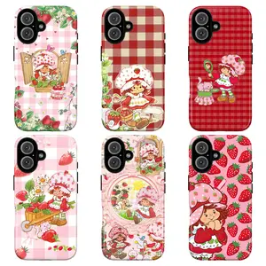 Strawberry Shortcake God Phone Case, Strawberry Tough Phone Case , Gift for her, Sweet, Retro, checker, stripes, christmas protective cover