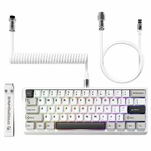 MAMBASNAKE X60HE 60% Wireless Rapid Trigger Gaming Keyboard, 8KHz Polling Rate Magnetic Switch, BT/2.4G/Wired Tri-Mode, RGB Backlit Hot Swap,Adjustable Actuation, with Coiled Aviator C Cable for PC Mac