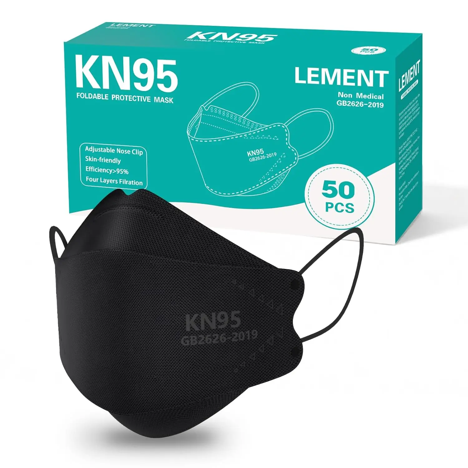 GTT Face Masks Breathable Masks 200pcs 4-layer Non-woven Fabric 95% Filter KN95 White 3D Fish-shaped Mask, Efficient Filtration, Soft And Comfortable, Suitable for Industrial Dustproof, Daily Laboratory Industrial Disposable Mask