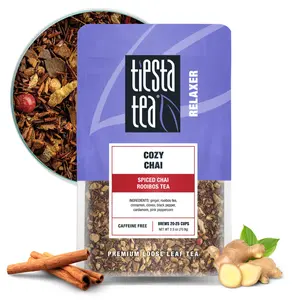 Tiesta Tea - Cozy Chai | Loose Leaf | Spiced Chai Rooibos Tea | Premium Caffeine-Free Herbal Blend | Makes Hot or Iced & Up to 25 Cups | 2.5oz Resealable Pouch