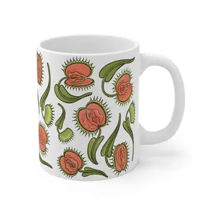 Venus Flytrap Ceramic Coffee Mug – Reusable & Washable Drinkware with Handle