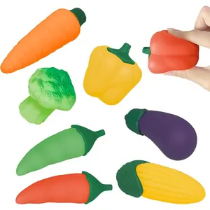 Pretend Play Food Set,Toy Food for Toddler Kids Kitchen Playset,Realistic Vegetables Fake Food Toy Kitchen Accessories,Soft Squeeze Toy Food Assortment