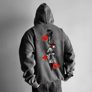 Oversized Kakashi Hoodie, Unisex Anime Sweatshirt, Kunai Ninja Pullover, Naruto Streetwear Style Z0BE2