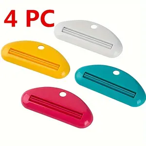 4-Pack Manual Toothpaste Dispenser, Lightweight No Power Needed, Ideal Bathroom Storage, Easy-To-Use Toothpaste Squeezer