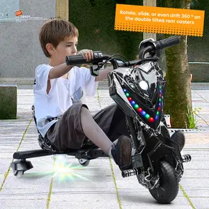 Mini Electric Intelligent Three-wheel Drift Car Electric Balance Car Kart Tail Flick Drift Trike, Kid Ride on Tricycles, Big Wheel Drifting Tricycle for Ages 8+, Ride-On Kids Tricycle with Adjustable Seat