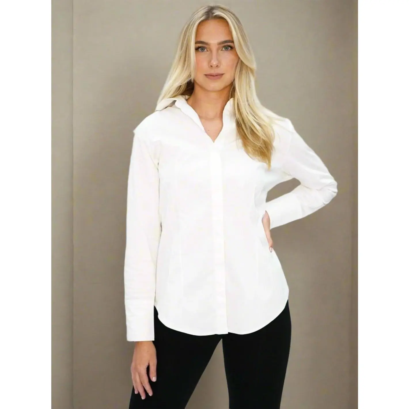 Tailored White Poplin Shirt Made from Stretch Organic Cotton- The Reade