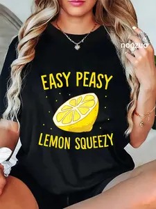 100% Cotton Easy Peasy Lemon Squeezy Funny Lemons Summer Lemonade T-Shirt