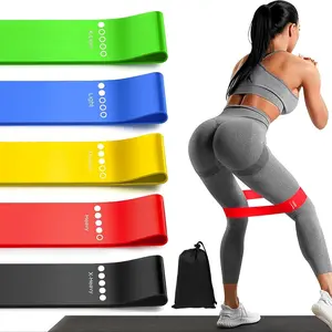 Resistance Band Set, 5 Counts/set Elastic Exercise Loop Band with Carry Bag, Stretch Band for Booty Legs, Fitness Training Band, Fitness Equipment for Home Gym
