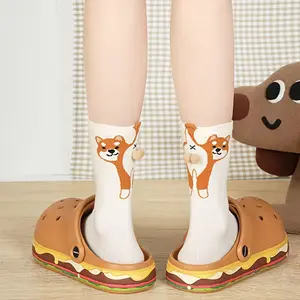 1 Pair Funny Pug Dog Socks with Expressive Eyes & Hanging Tongue - Breathable Moisture-Wicking Comfort, Cute Pug Face Design with Paw Print & Bone Patterns, All-Season Casual Wear for Boys & Teens, Novelty Birthday Gift for Boys (Black) - Funny Animal So