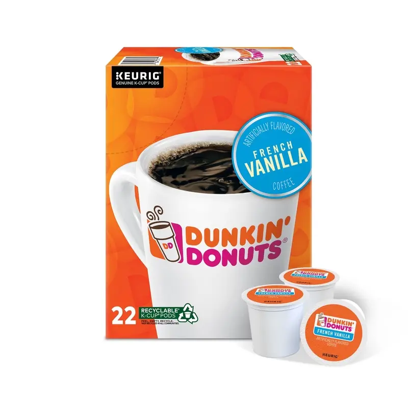 Keurig 6016577 Dunkin Donuts French Vanilla Coffee K-Cups, Pack of 22, Beverage, Flavor