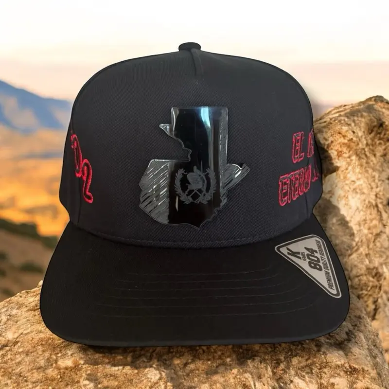 Guatemala Snapback - Black Baseball Cap, Fashion Accessory, Casual Trendy Headwear for Daily Wear, Black Cap Baseball, Fashion Hats, Casual Trendy Hat, Clothes, Adjustable, Unisex, Logo Accent, Black - Black Embroidery, Secure Fit