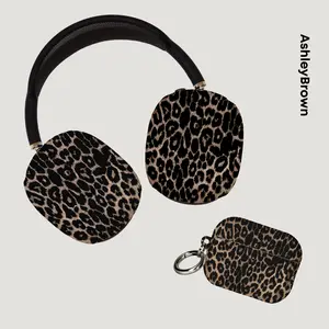 Leopard Print Headphone Case, Custom Animal Print Earphone Cover, Stylish AirPod Case, Trendy Leopard Design, Personalized Wireless Headphone Protector, Gift for Her
