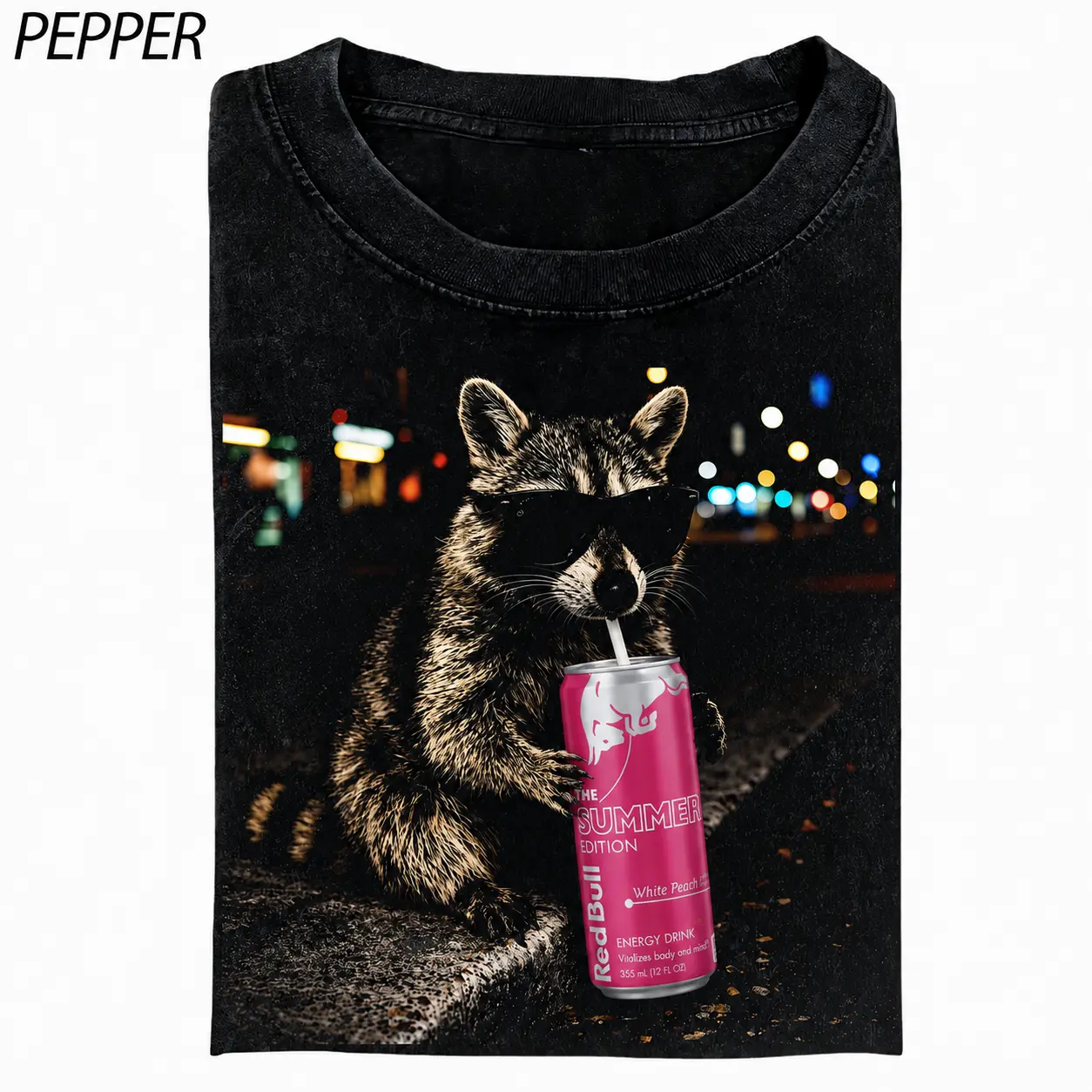 Cool Raccoon Graphic Tee Fun Animal Lover Shirt Vintage Raccoon Energy Drink Shirt, Funny Meme Shirt, Raccoon Sugar Free The summer Redbull Retro Shirt Menswear Top