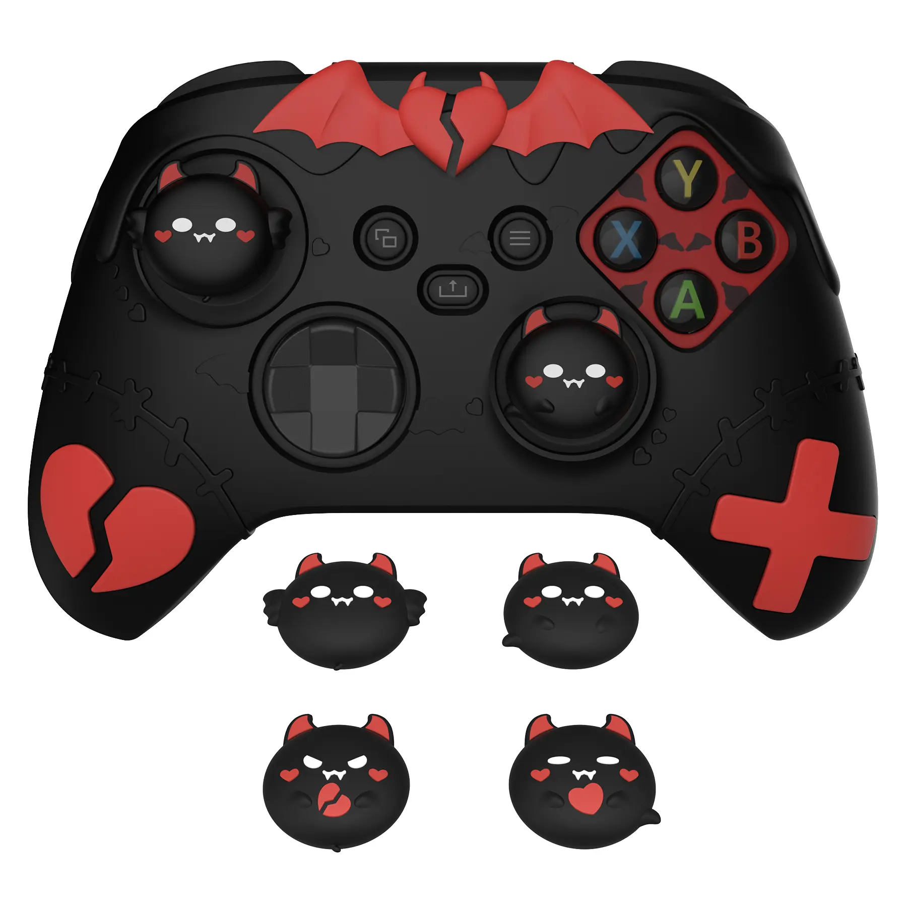 PlayVital Gothic Imp Series Cute Silicone Skin for Xbox Series X & S Controller for Xbox Core Controller, for PS5 Controller, Compatible with ps5 Charging Station, Anti-Slip Grip Silicone Cover, Protective Silicone Case with Thumb Grips