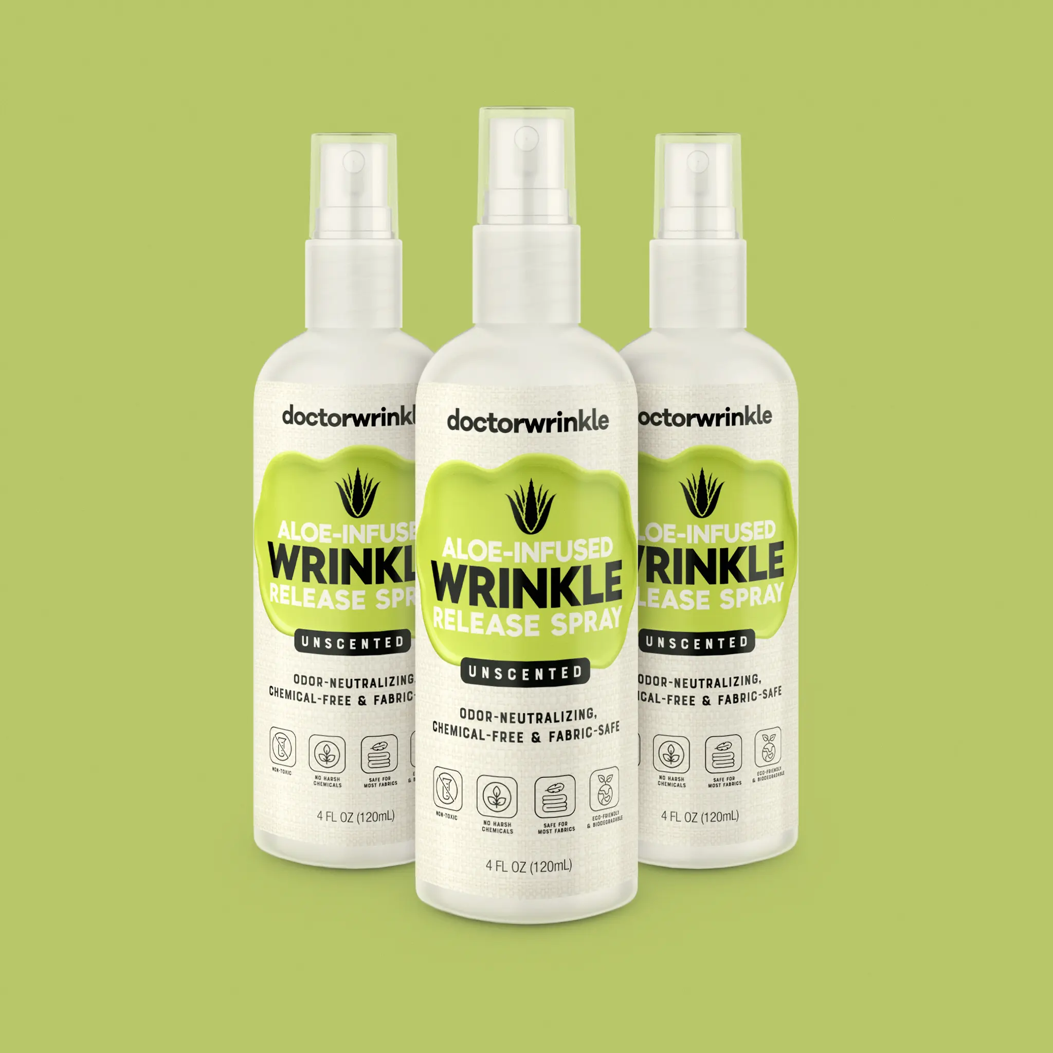 doctorwrinkle (3 PACK) Household  laundry 	 Wrinkle Release Spray  Fabric Spray Clothing Care Spray Laundry Spray Odor Neutralizer Travel Size Wrinkle Spray Fabric Refresher Non-Iron Spray