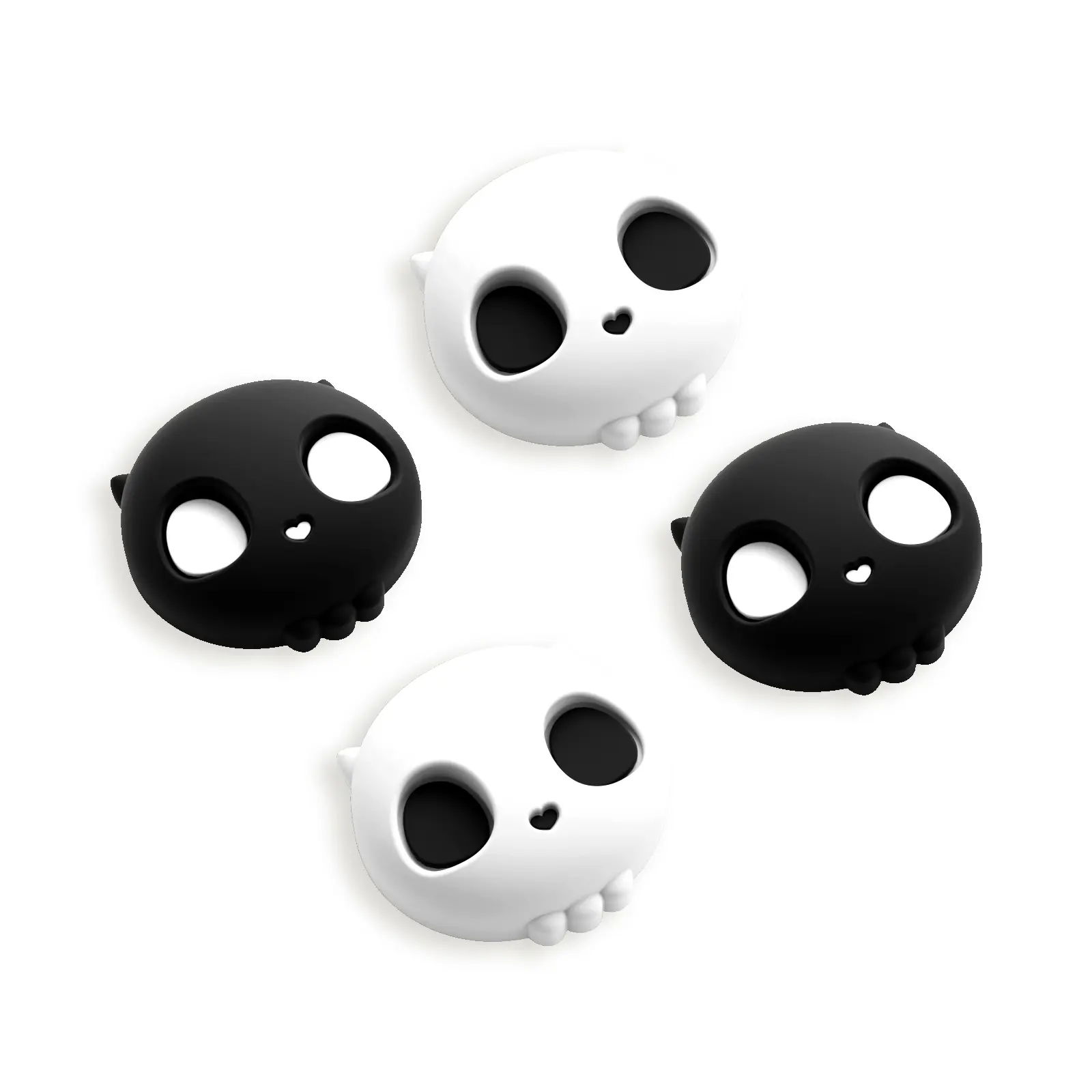 Geekshare Sweetheart Skull Silicone Controller Grips for Nintendo Switch Joy-Con, 2-Pack Soft Anti-Slip Thumb Grip Covers, Cute Gaming Console Accessory