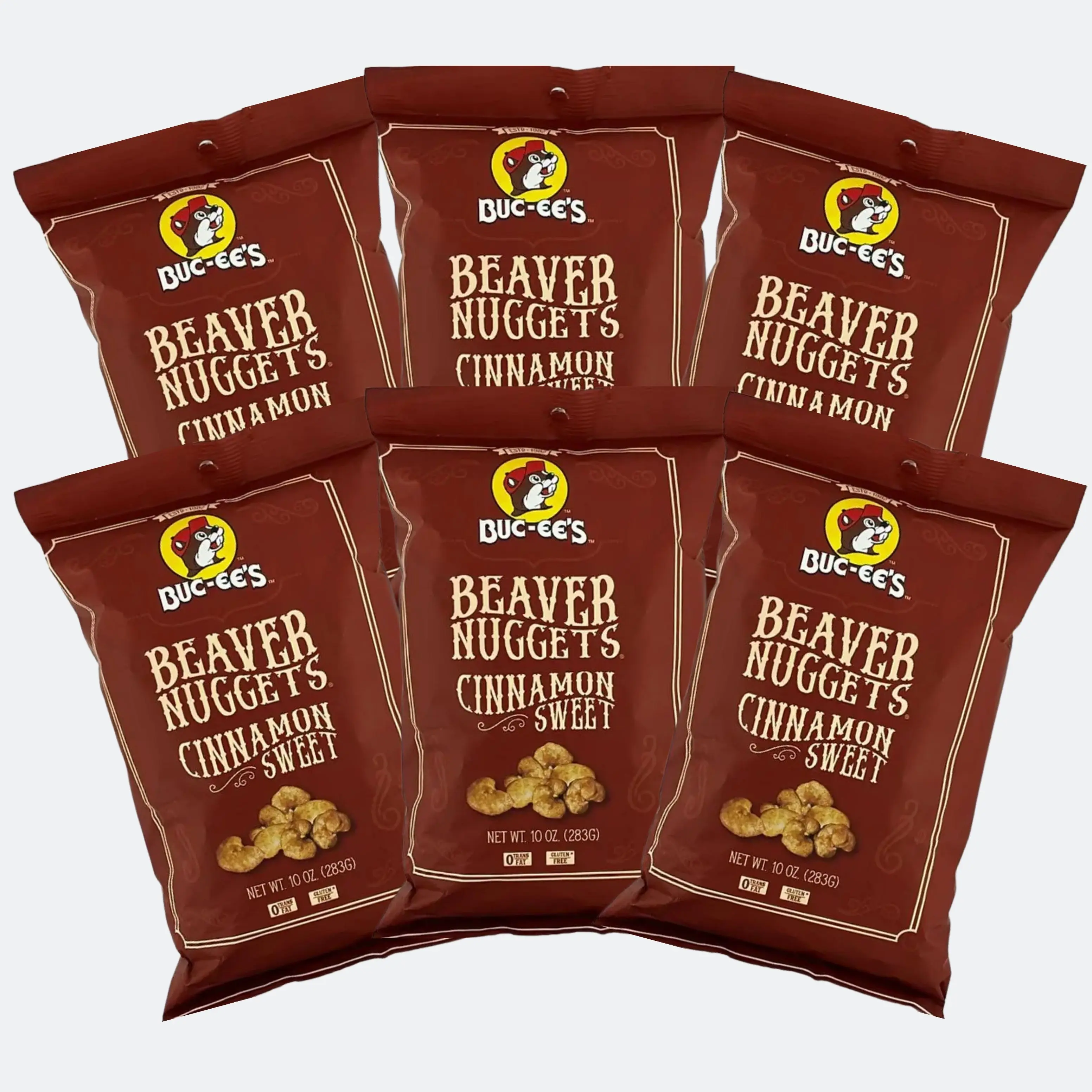 Buc-ee's Beaver Nuggets Cinnamon Sweet Puffed Snacks - 10 oz Bag, Sugar-Infused, Cinnamon-Dusted, High-Quality Vegetable-Infused, Crispy Bite-Sized, Energy Boost Treat for Road Trips, Watch Parties, Party Snacks, Lunch Boxes