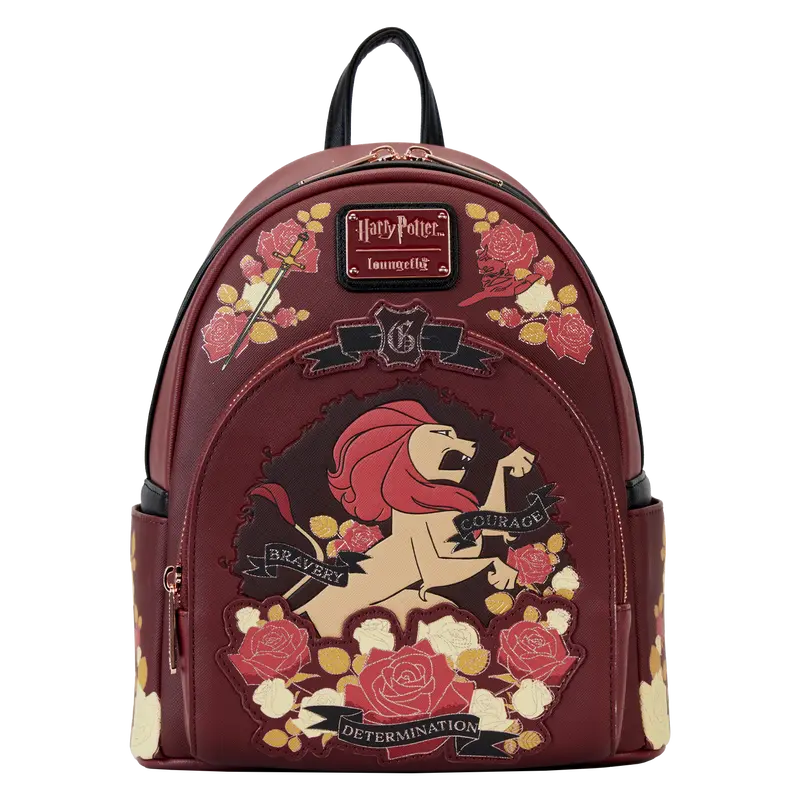 Harry Potter Gryffindor House Floral Tattoo Mini Backpack